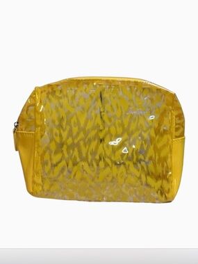 Y2K Yellow Cheetah Print Transparent Makeup Bag Cosmetic Clear case